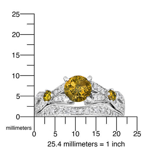 Yellow White Diamond Bridal Ring Set