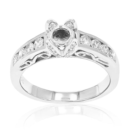 Semi Mount Side Stone Diamond Engagement Ring Set