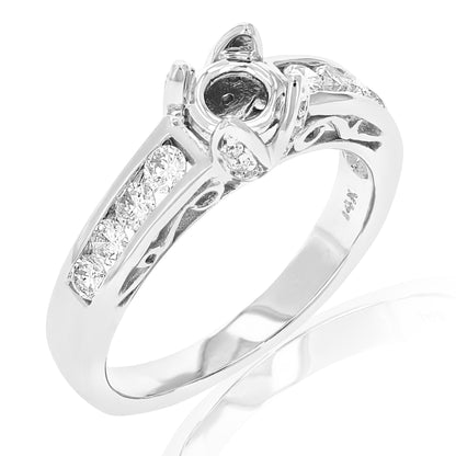 Semi Mount Side Stone Diamond Engagement Ring Set