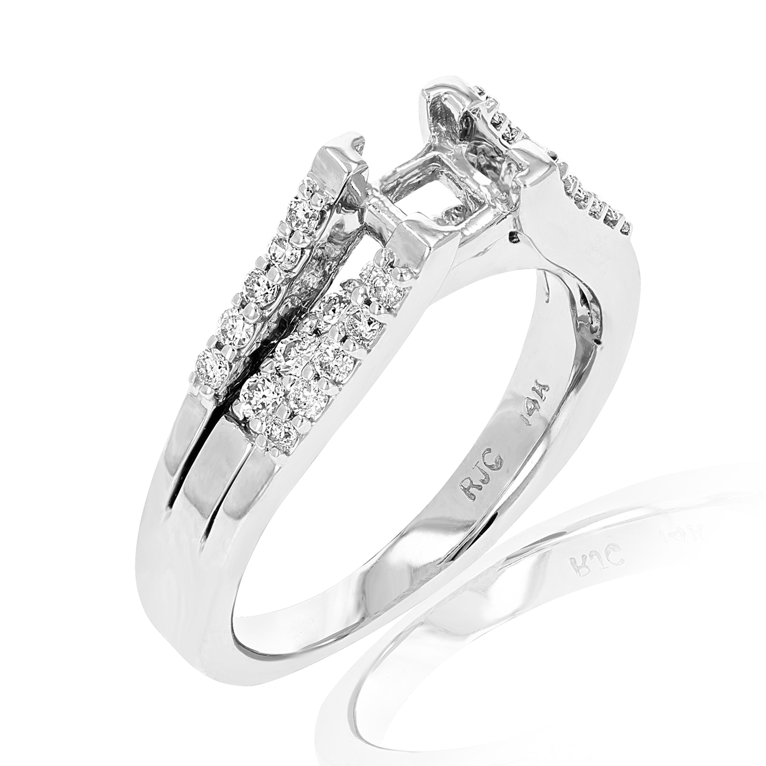 Semi Mount Halo Princess Engagement Ring