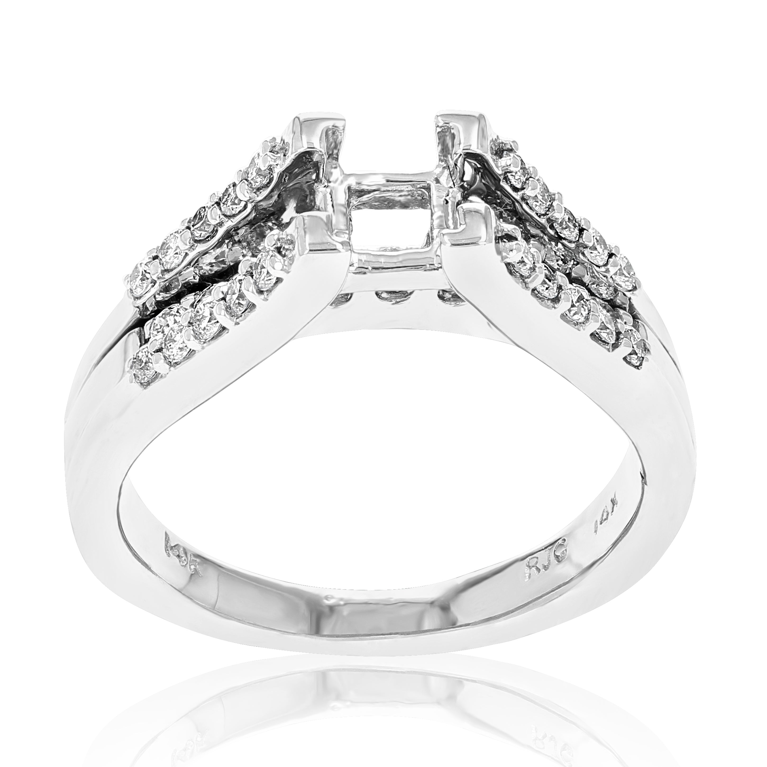 Semi Mount Halo Princess Engagement Ring