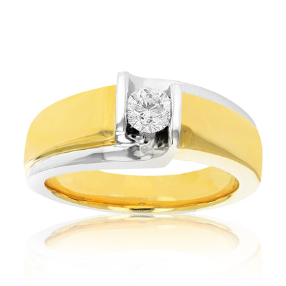 Two-tone Diamond Engagement Ring