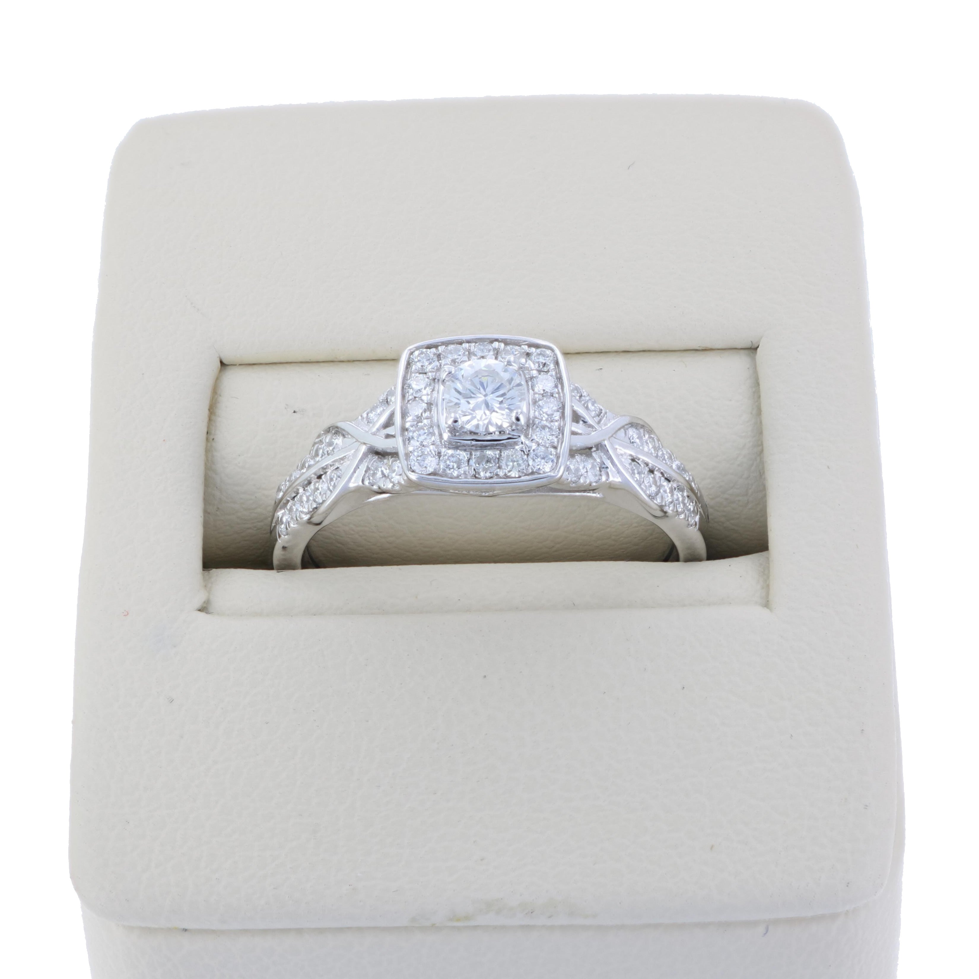 Cushion Cluster Diamond Engagement Ring