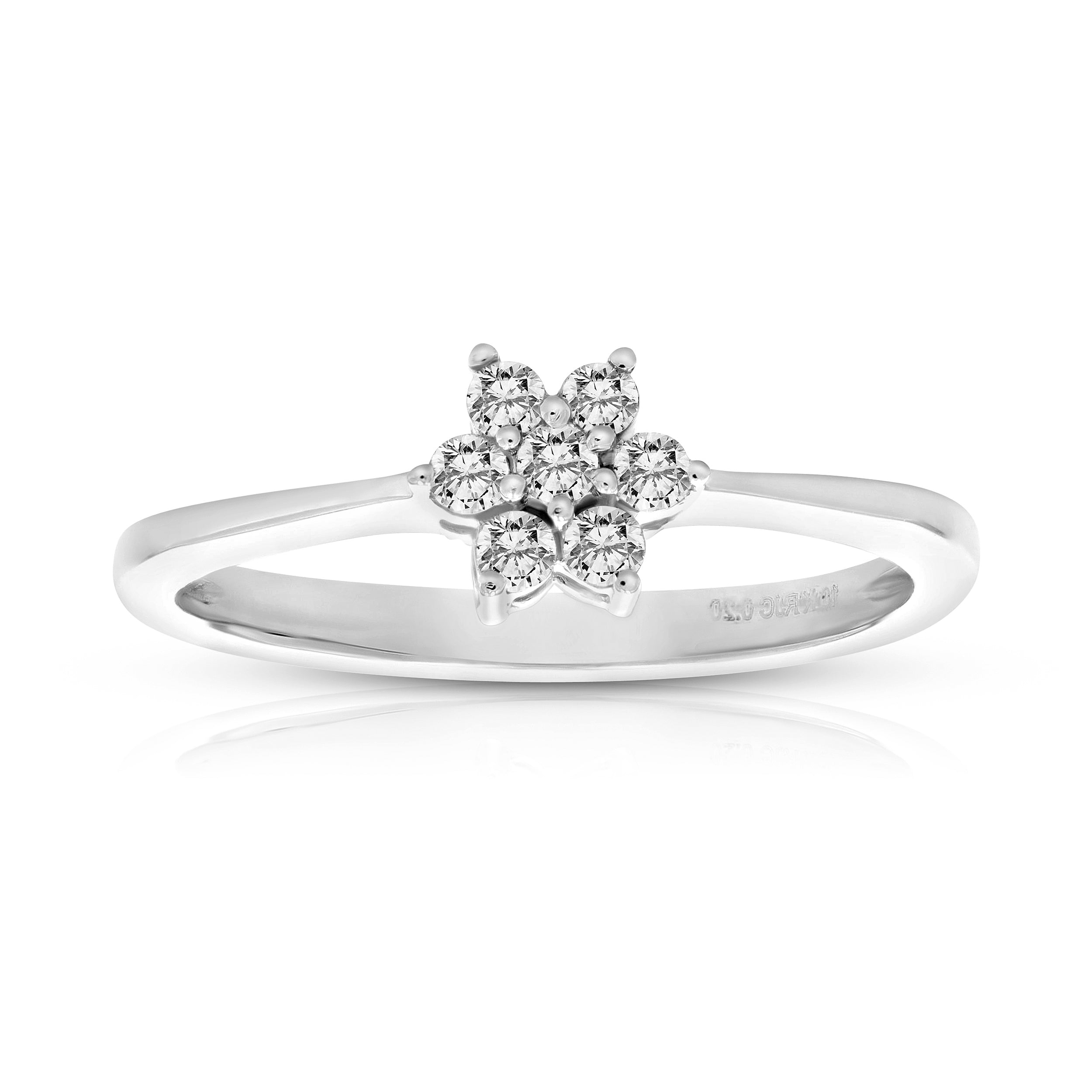 Flower Solitaire Diamond Ring