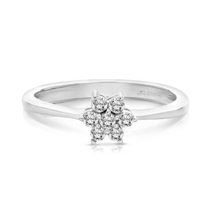 Flower Solitaire Diamond Ring