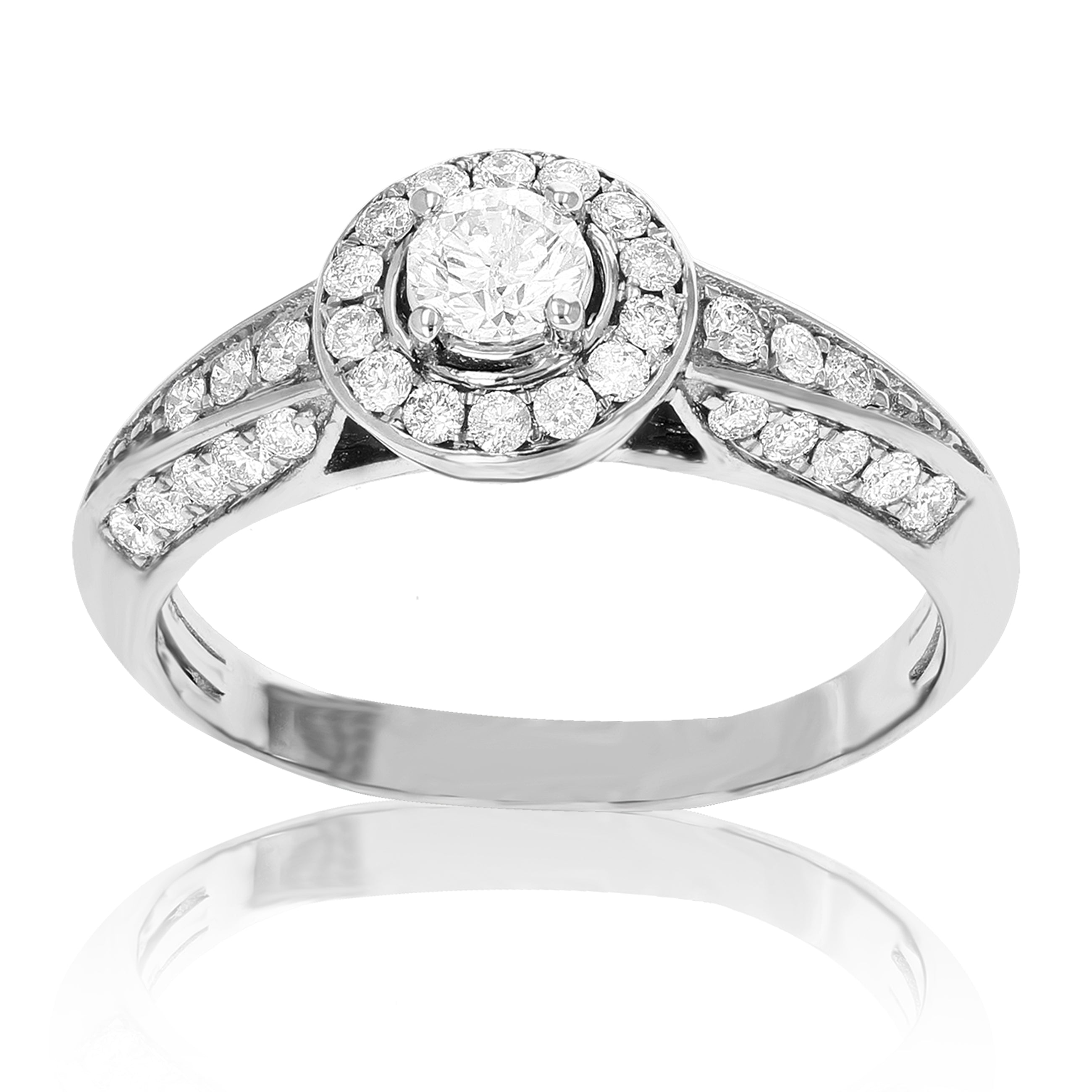 Tapered Pave Engagement Ring