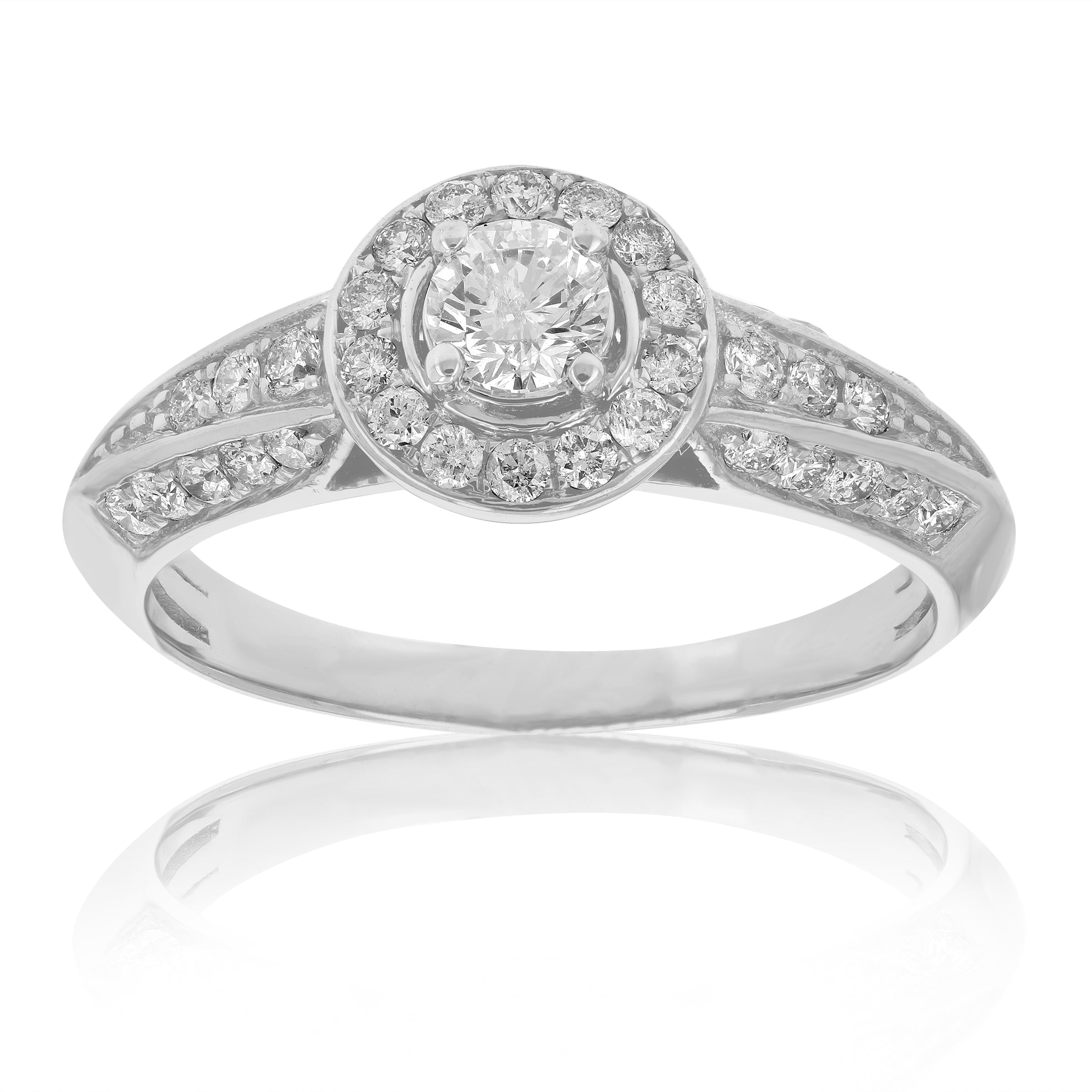 Tapered Pave Engagement Ring