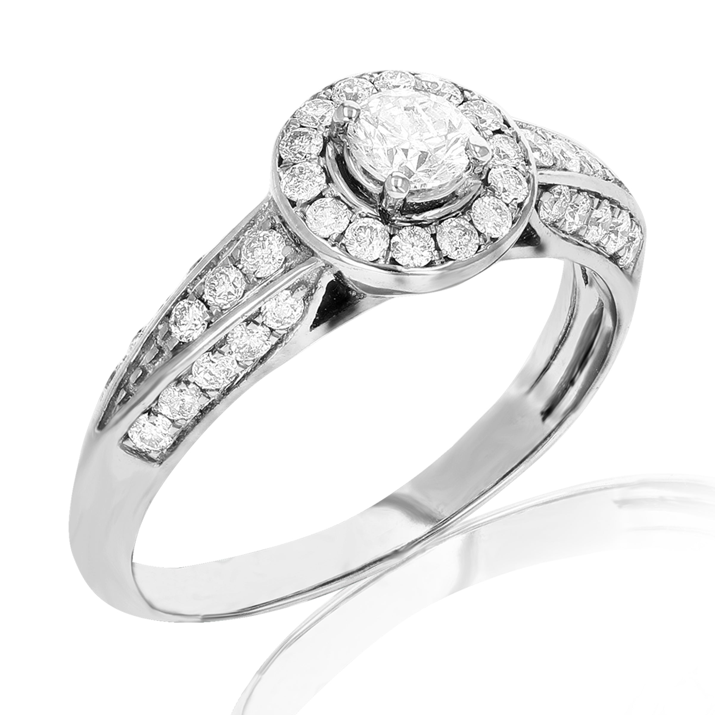 Tapered Pave Engagement Ring