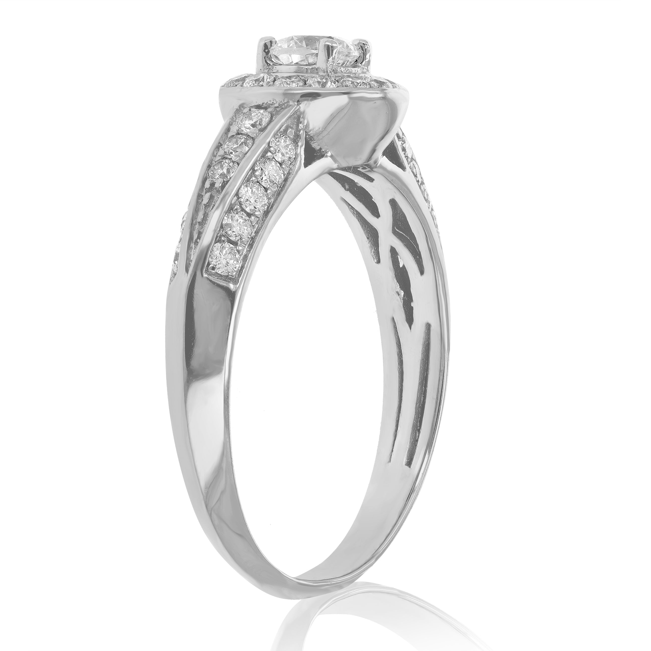 Tapered Pave Engagement Ring