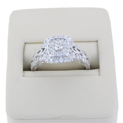 Vintage Halo Diamond Engagement Ring