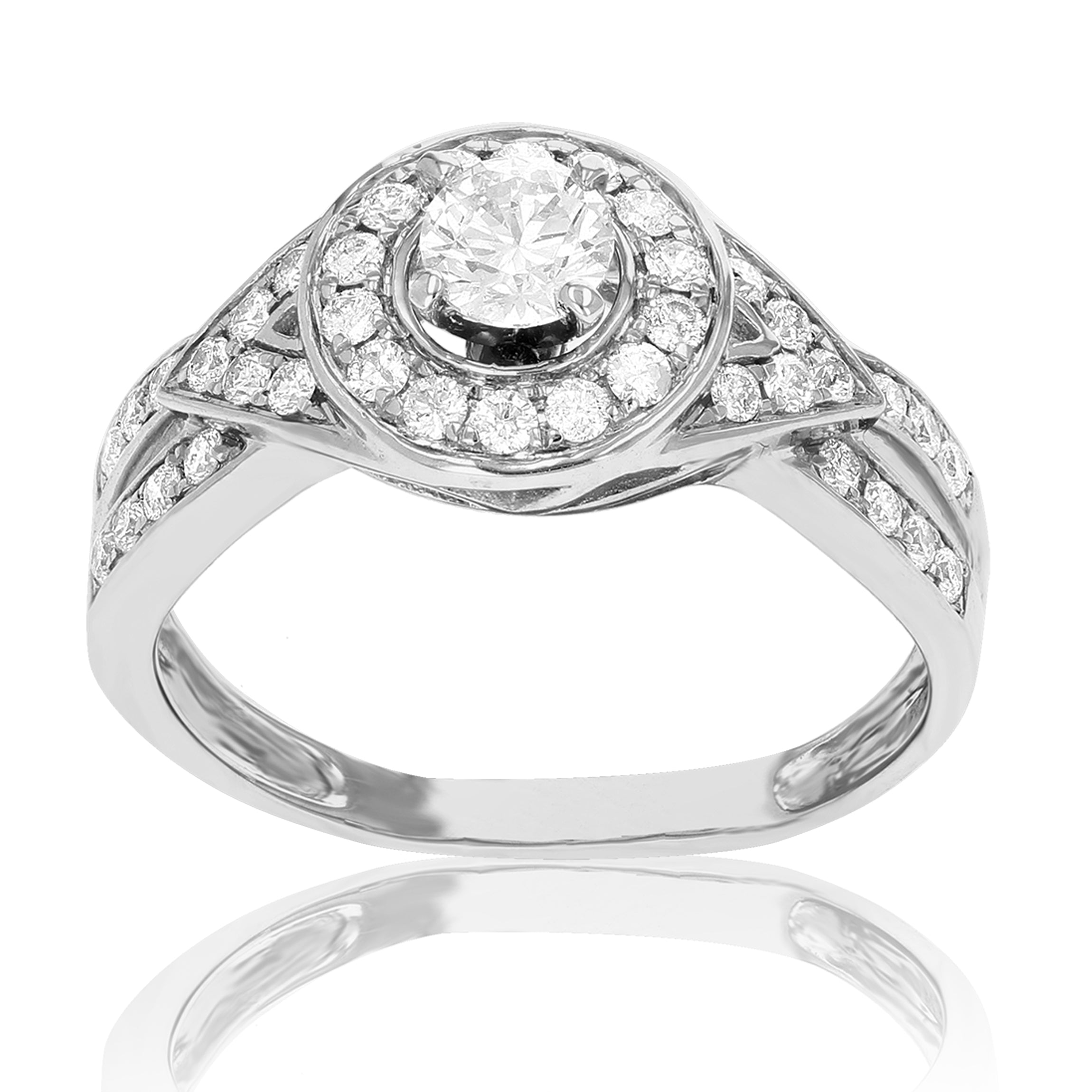 Twisted Halo Diamond Engagement Ring