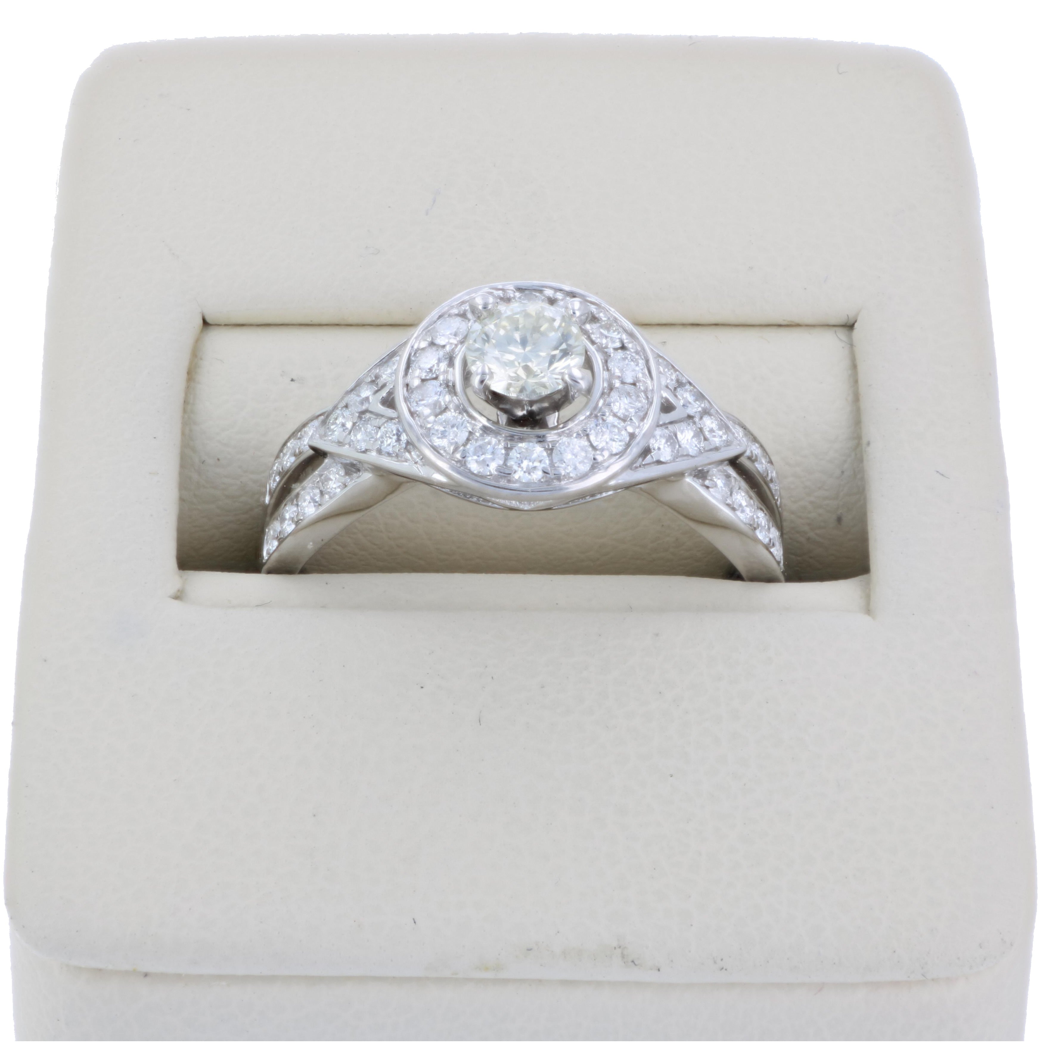 Twisted Halo Diamond Engagement Ring