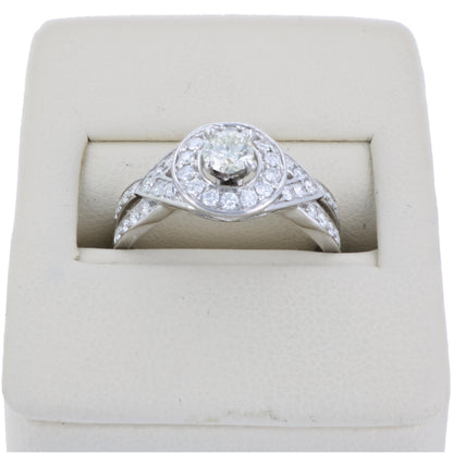 Twisted Halo Diamond Engagement Ring