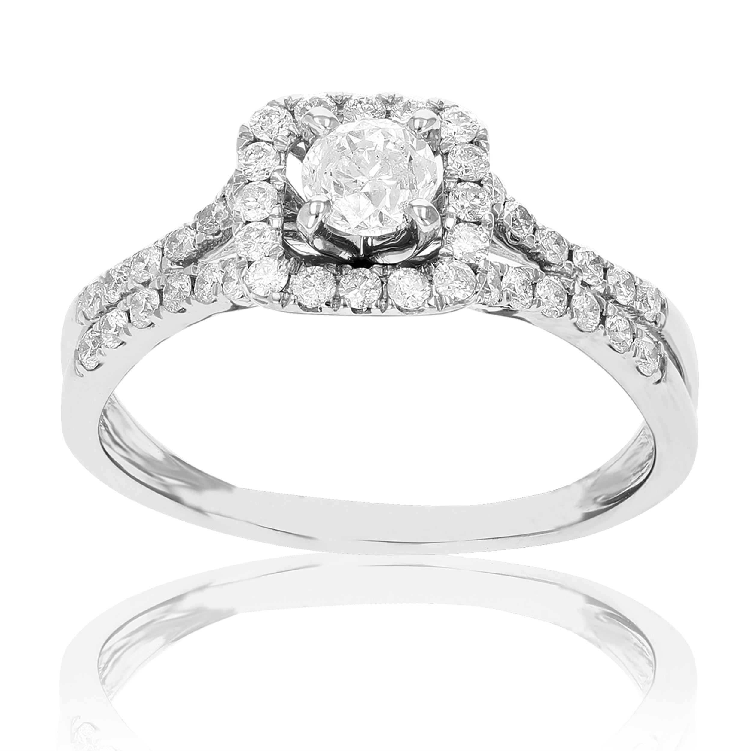 Double Row Side Cushion Engagement Ring