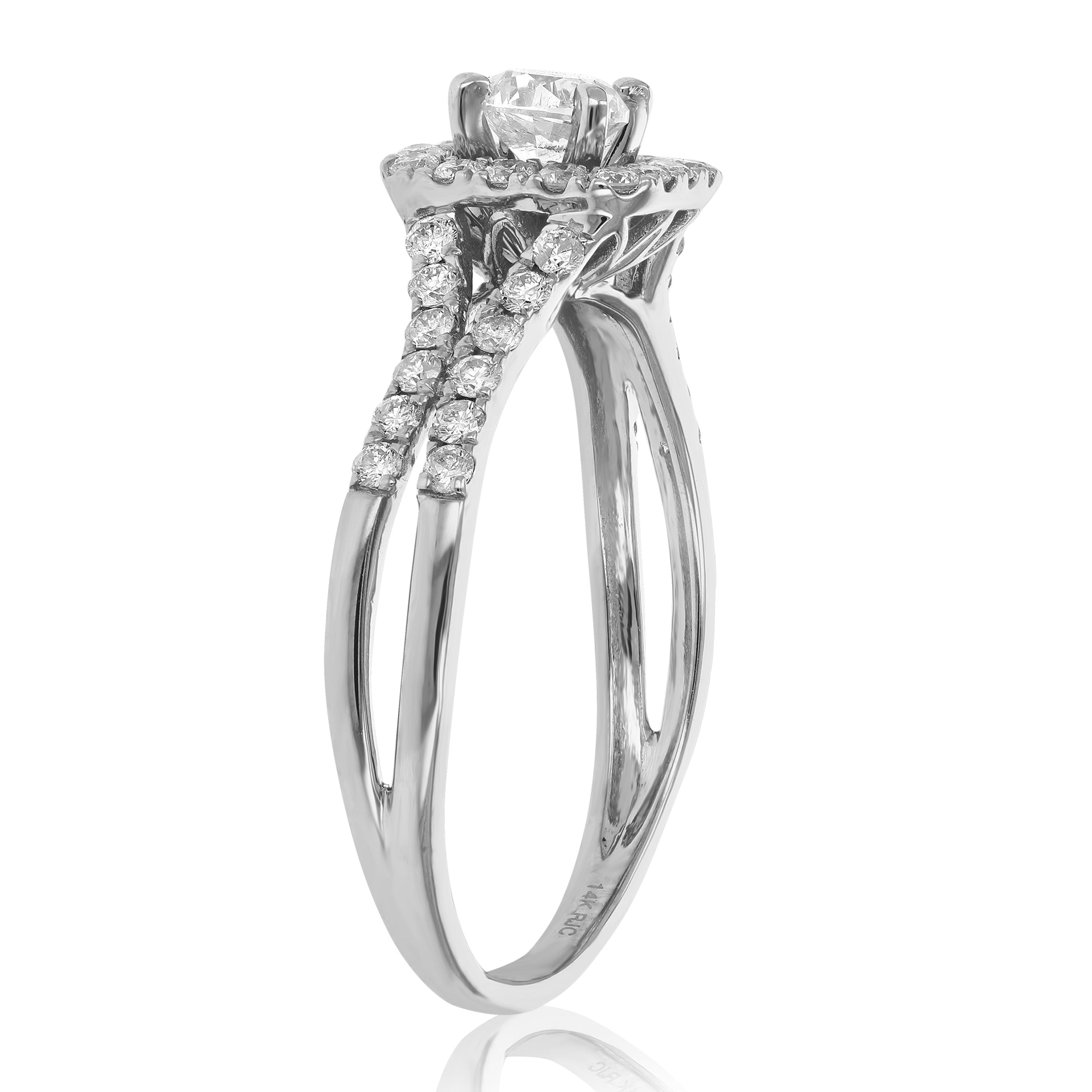 Double Row Side Cushion Engagement Ring