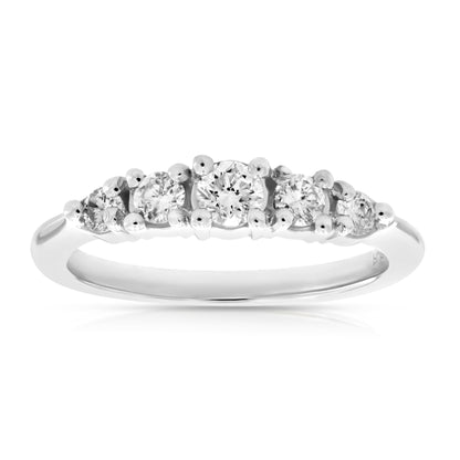 Five Stone Platinum Diamond Ring