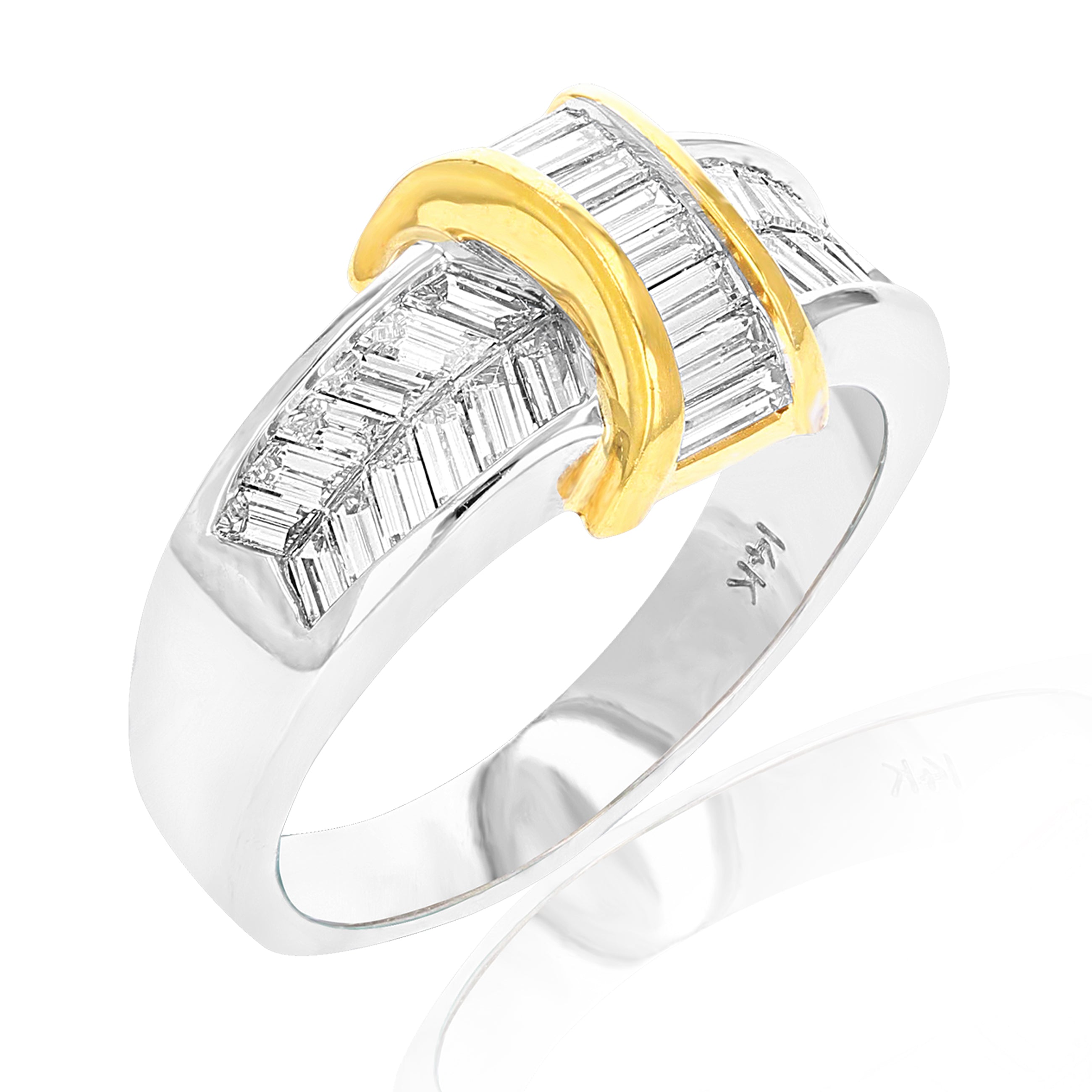 Two-tone Baguette Diamond Band