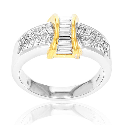 Two-tone Baguette Diamond Band