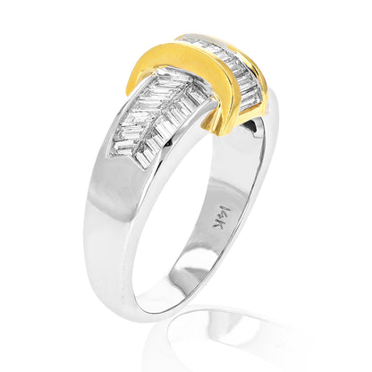 Two-tone Baguette Diamond Band