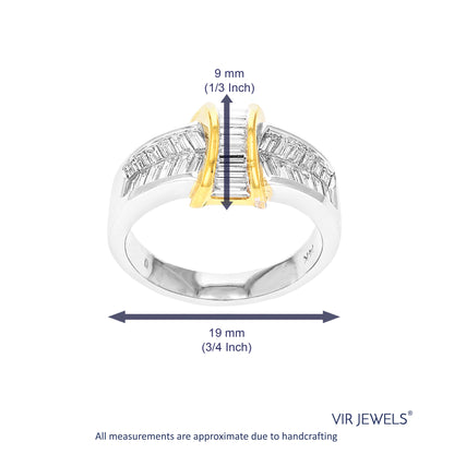 Two-tone Baguette Diamond Band