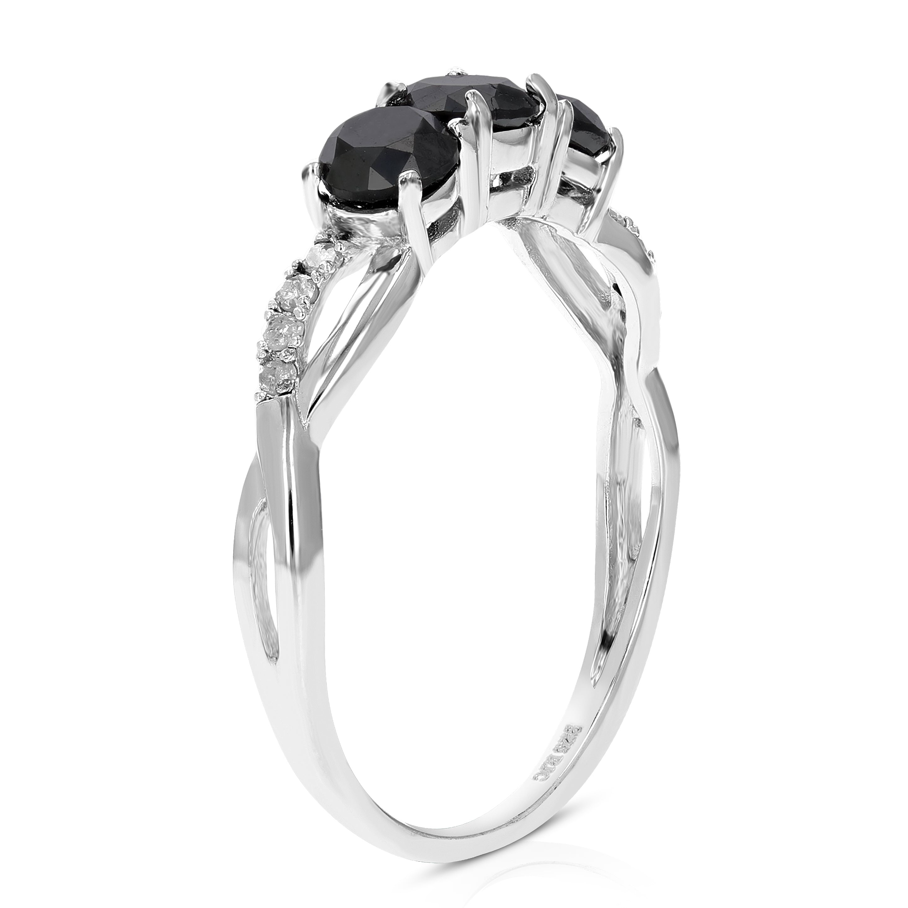 Black Three Diamond Ring