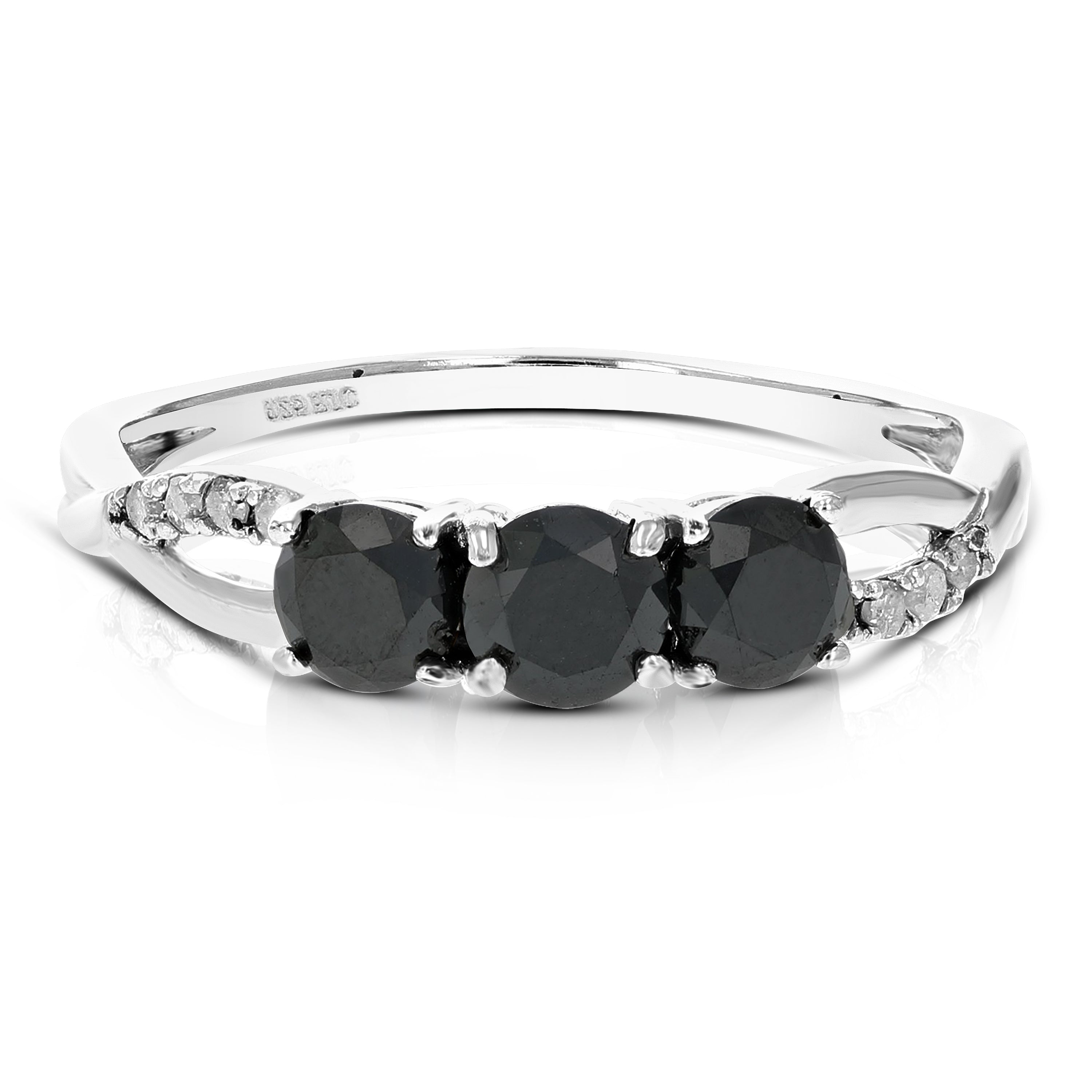 Black Three Diamond Ring