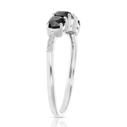 Three Black Diamond Ring