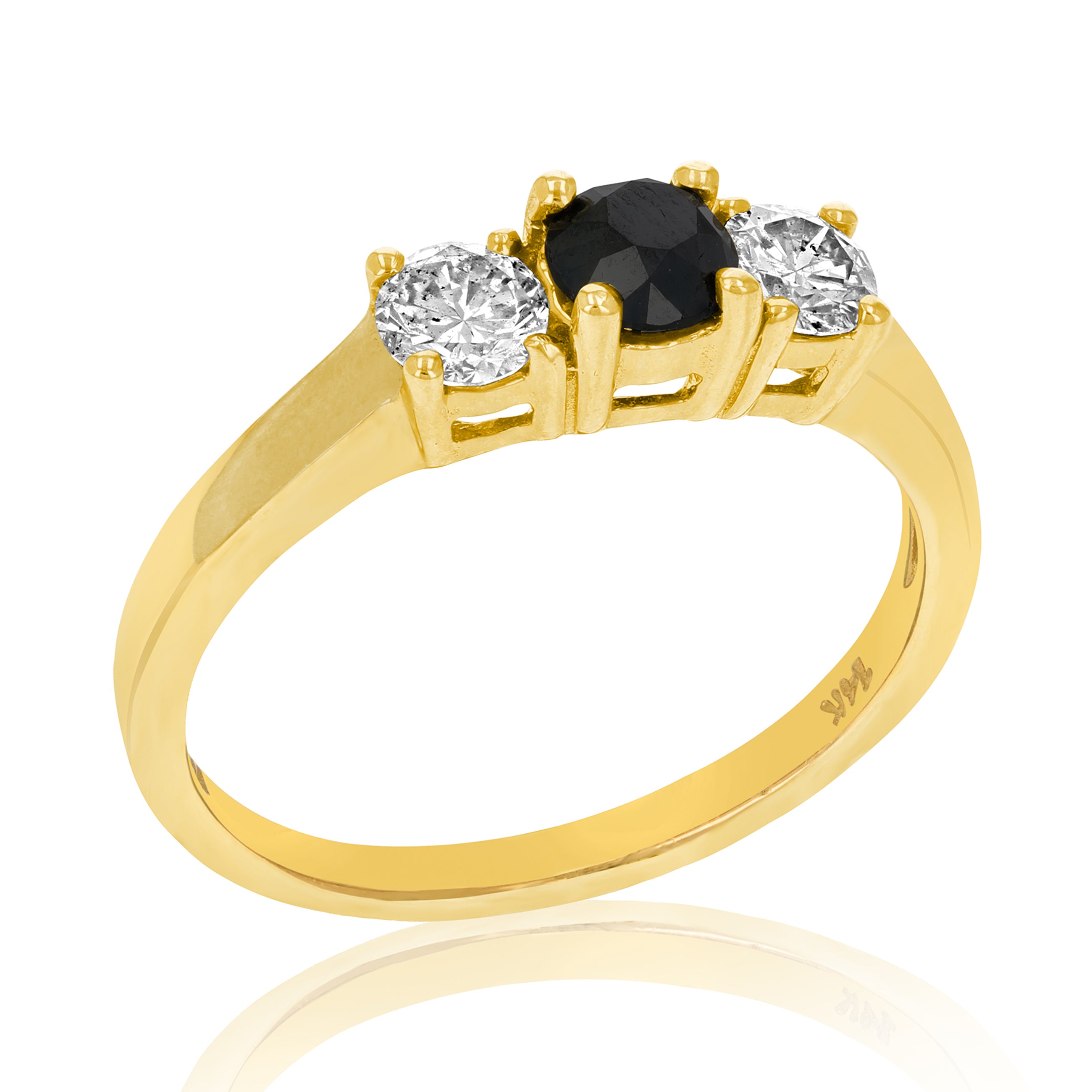 Black & White Diamond Three Stone Ring