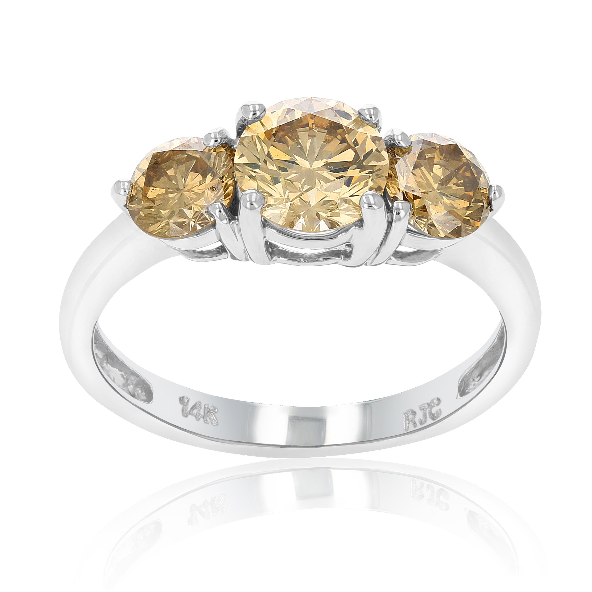 Three Stone Champagne Engagement Ring