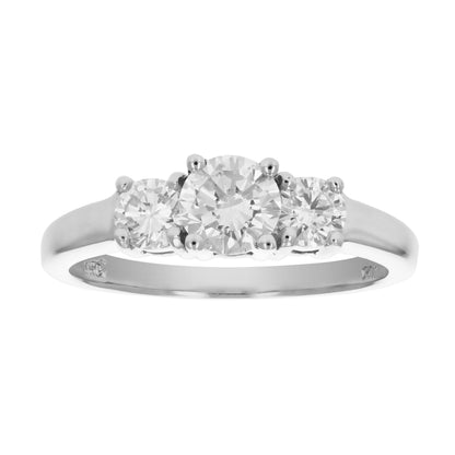 White Three Stone Diamond Ring