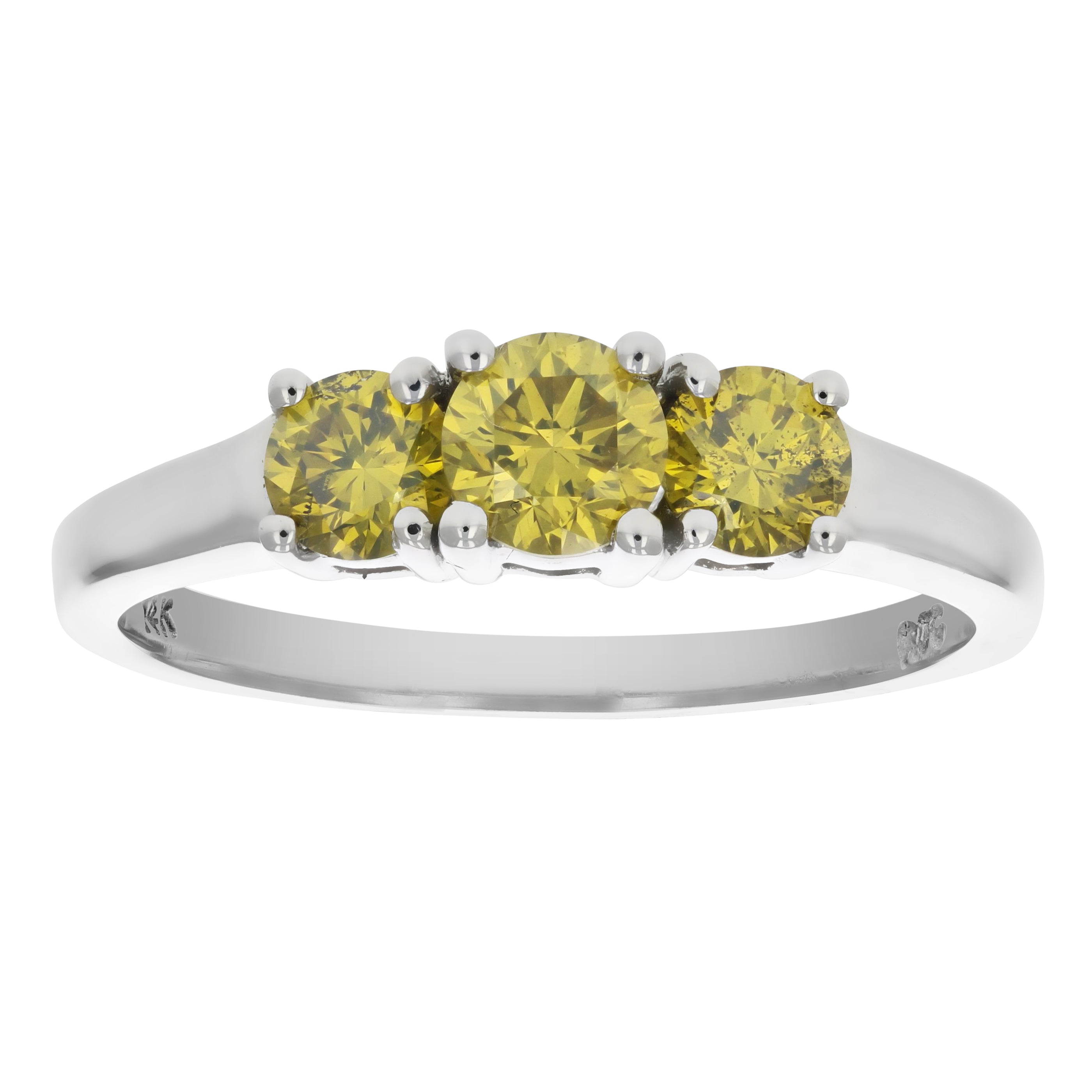 Yellow Three Stone Engagement Ring