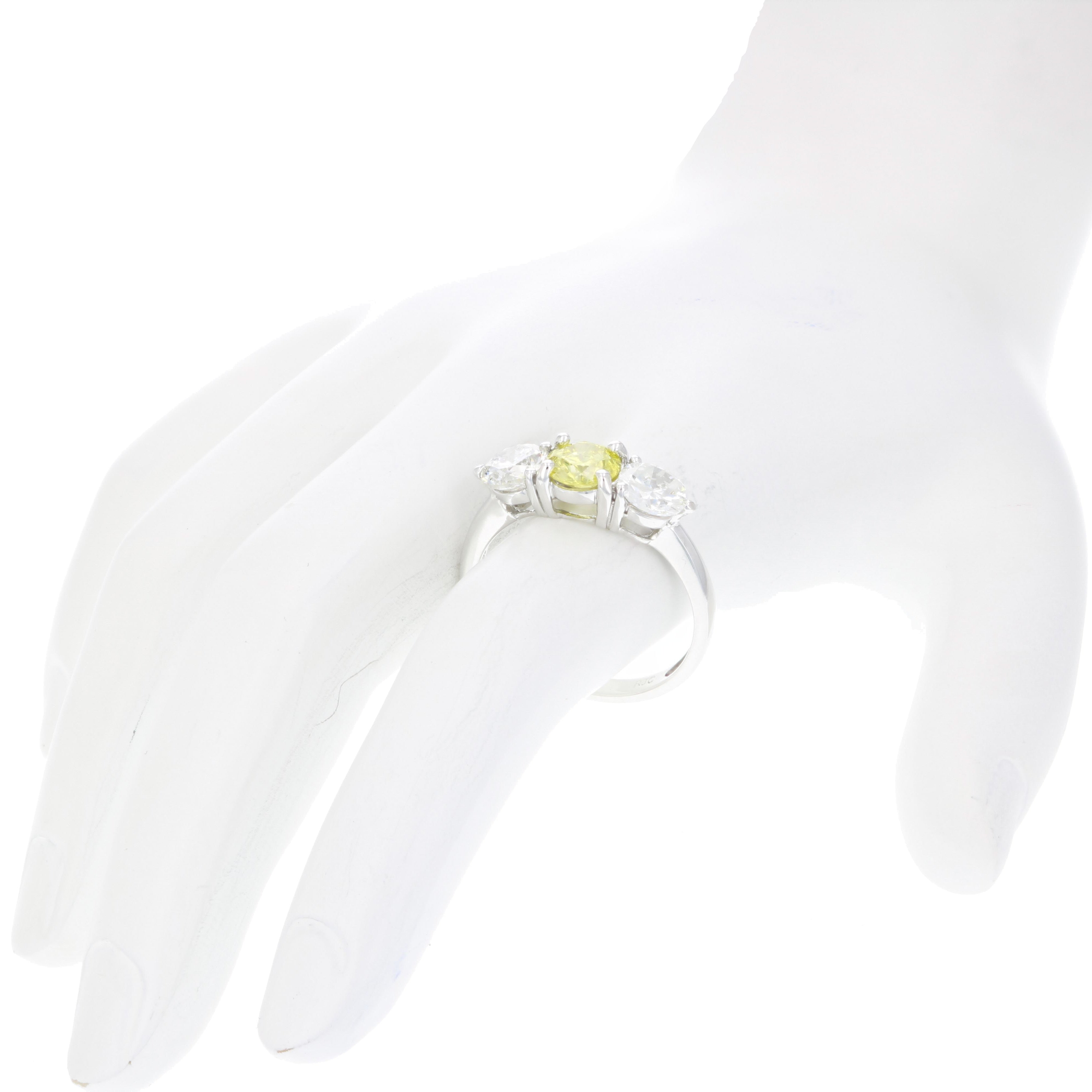 3 Stone Yellow Diamond Band