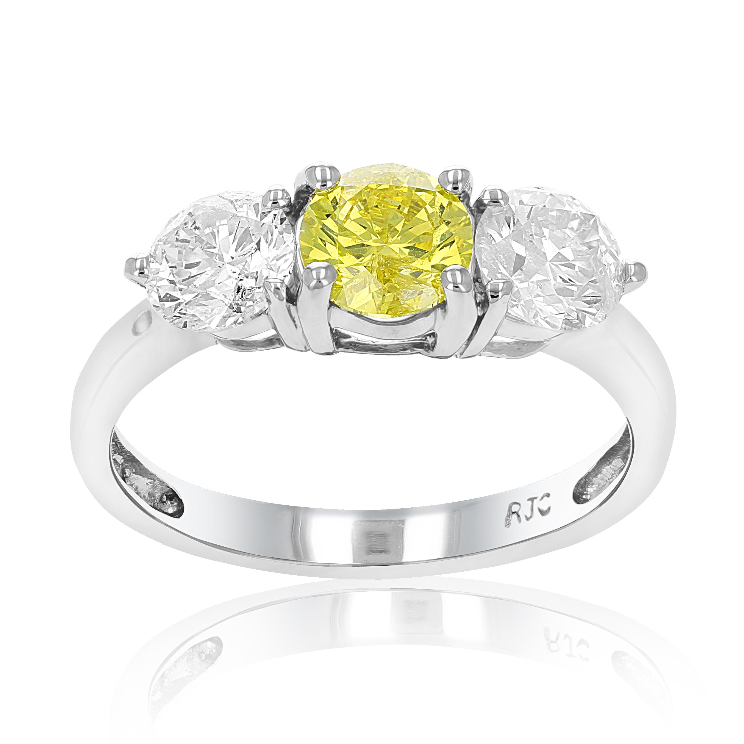 3 Stone Yellow Diamond Band