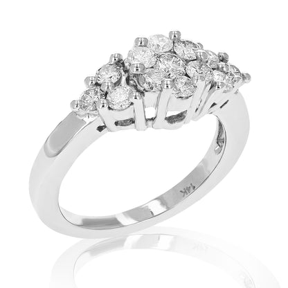 Cluster Diamond Engagement Ring