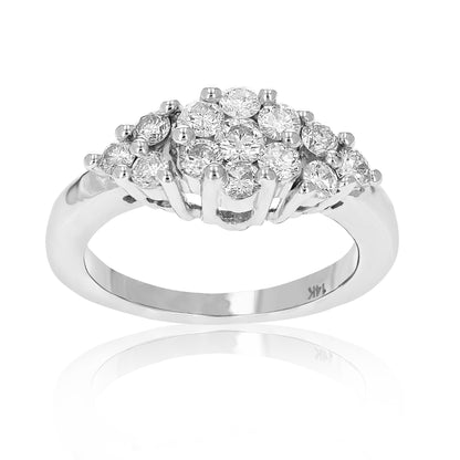 Cluster Diamond Engagement Ring