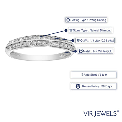 Two Row Diamond Wedding Band