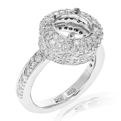 Semi Mount Diamond Double Halo Engagement Ring