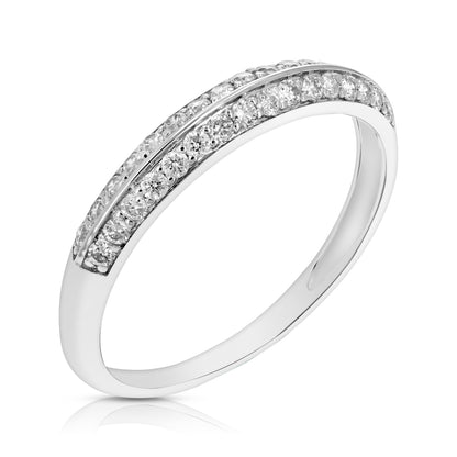 Two Row Diamond Wedding Band