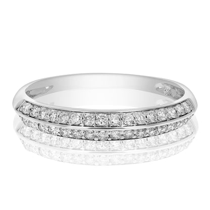 Two Row Diamond Wedding Band