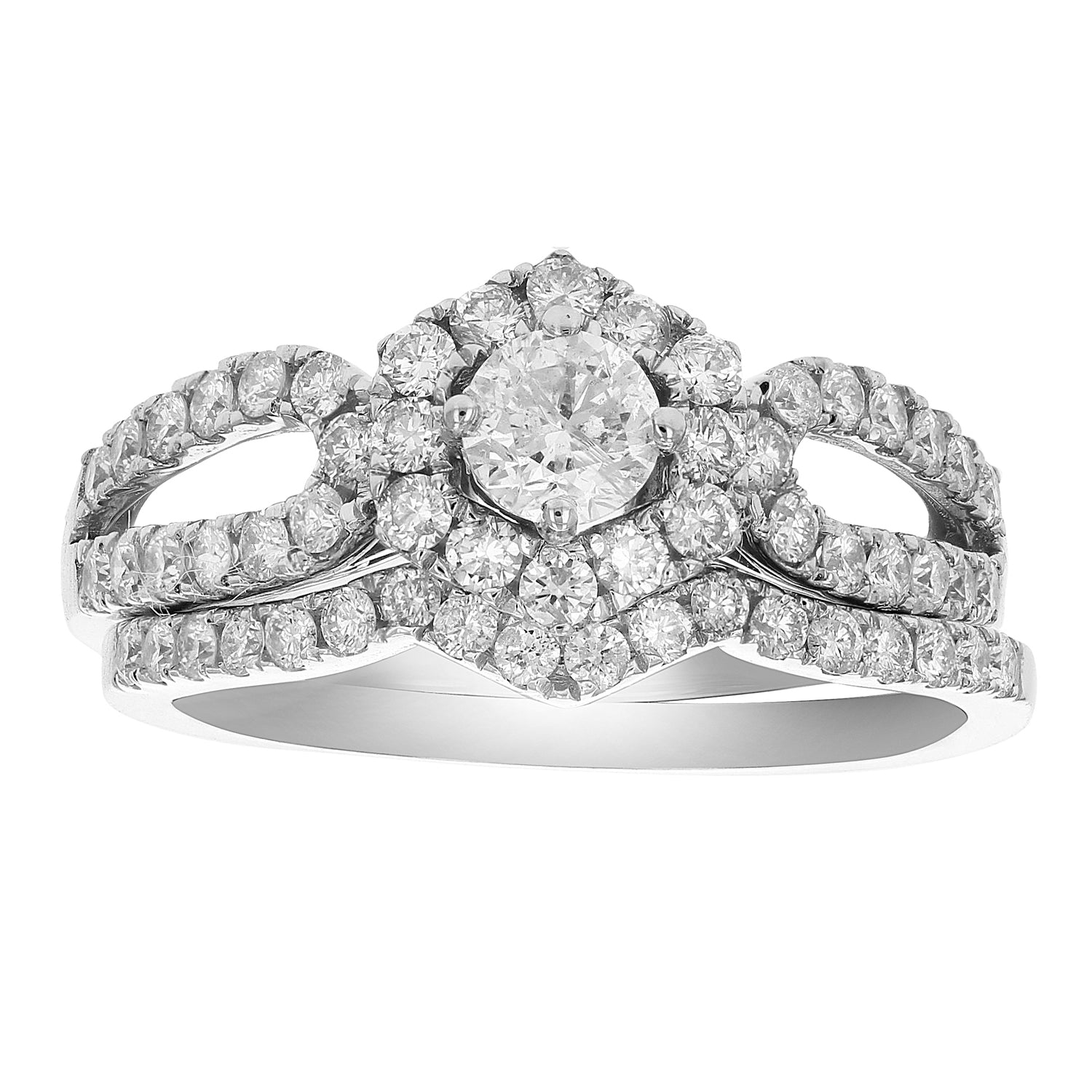 Floral Prong Diamond Bridal Set