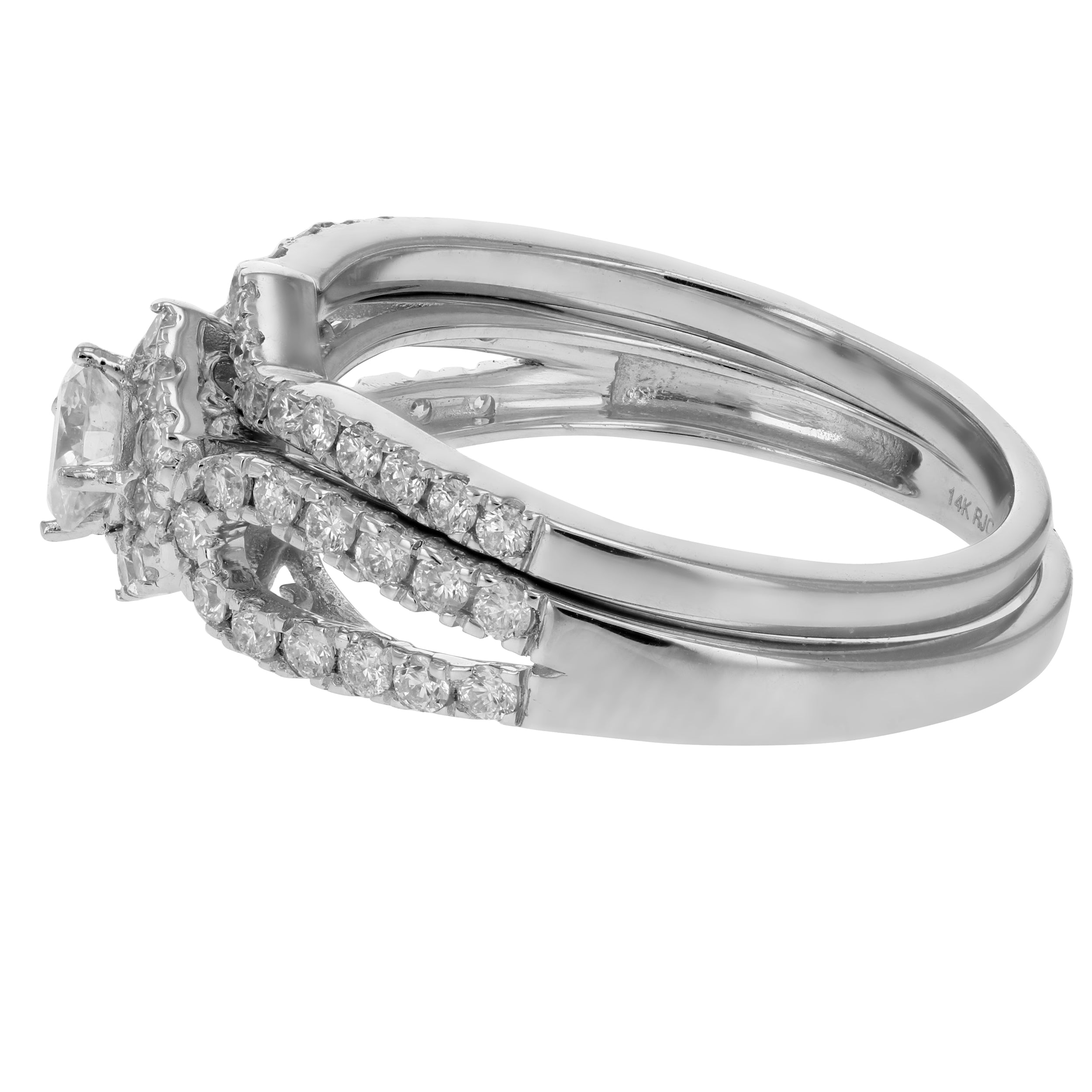 Floral Prong Diamond Bridal Set