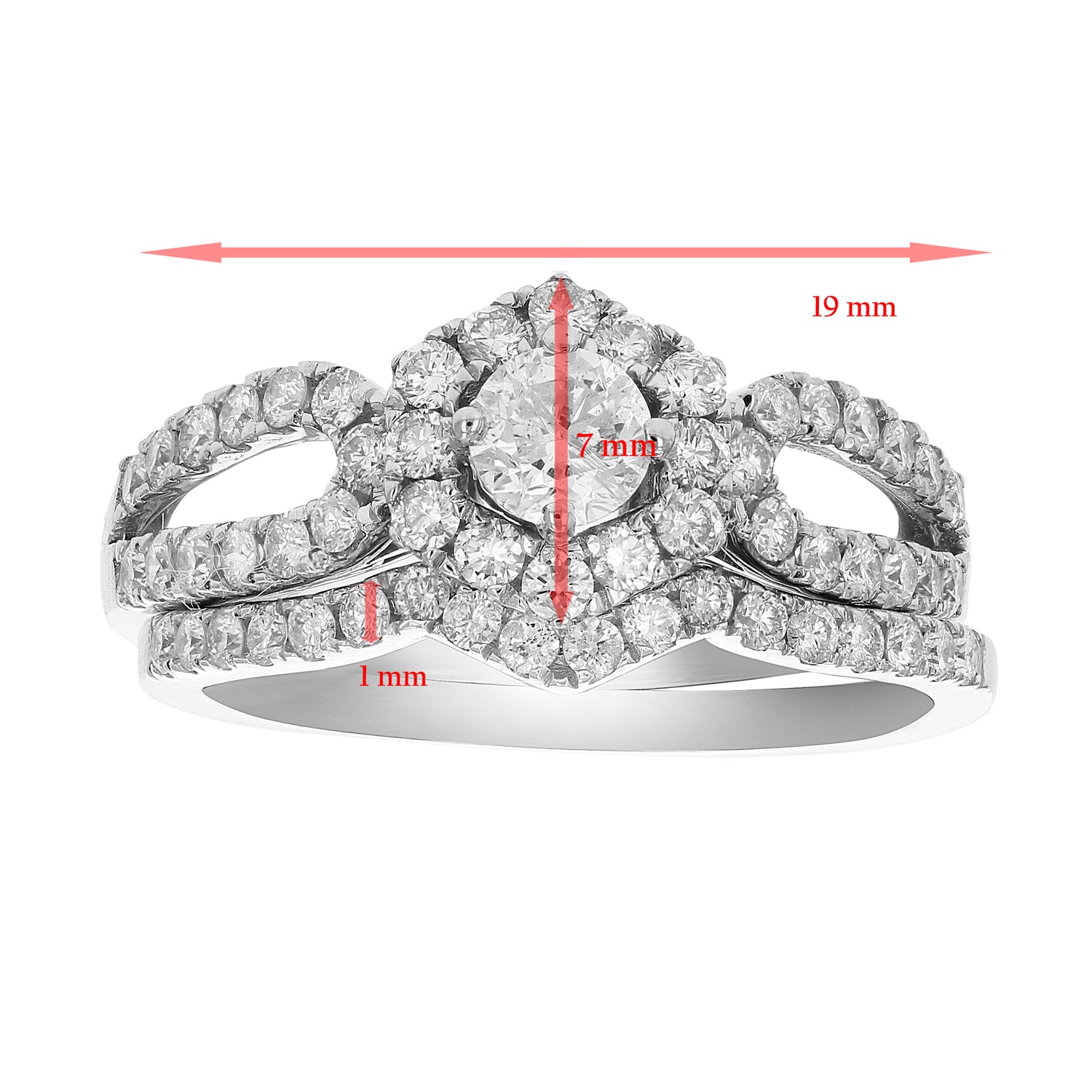 Floral Prong Diamond Bridal Set