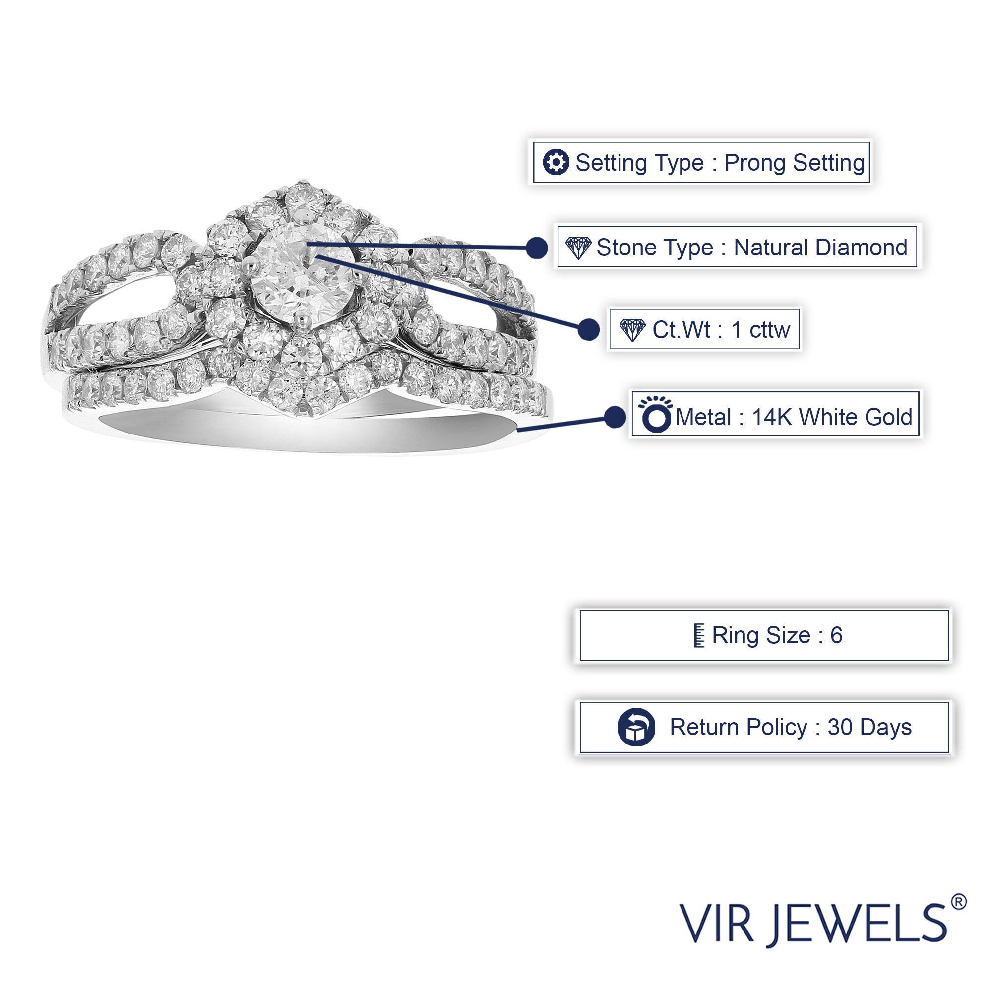 Floral Prong Diamond Bridal Set