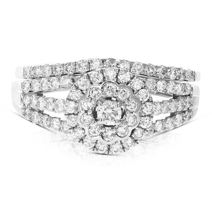 Round Cluster Diamond Bridal Set