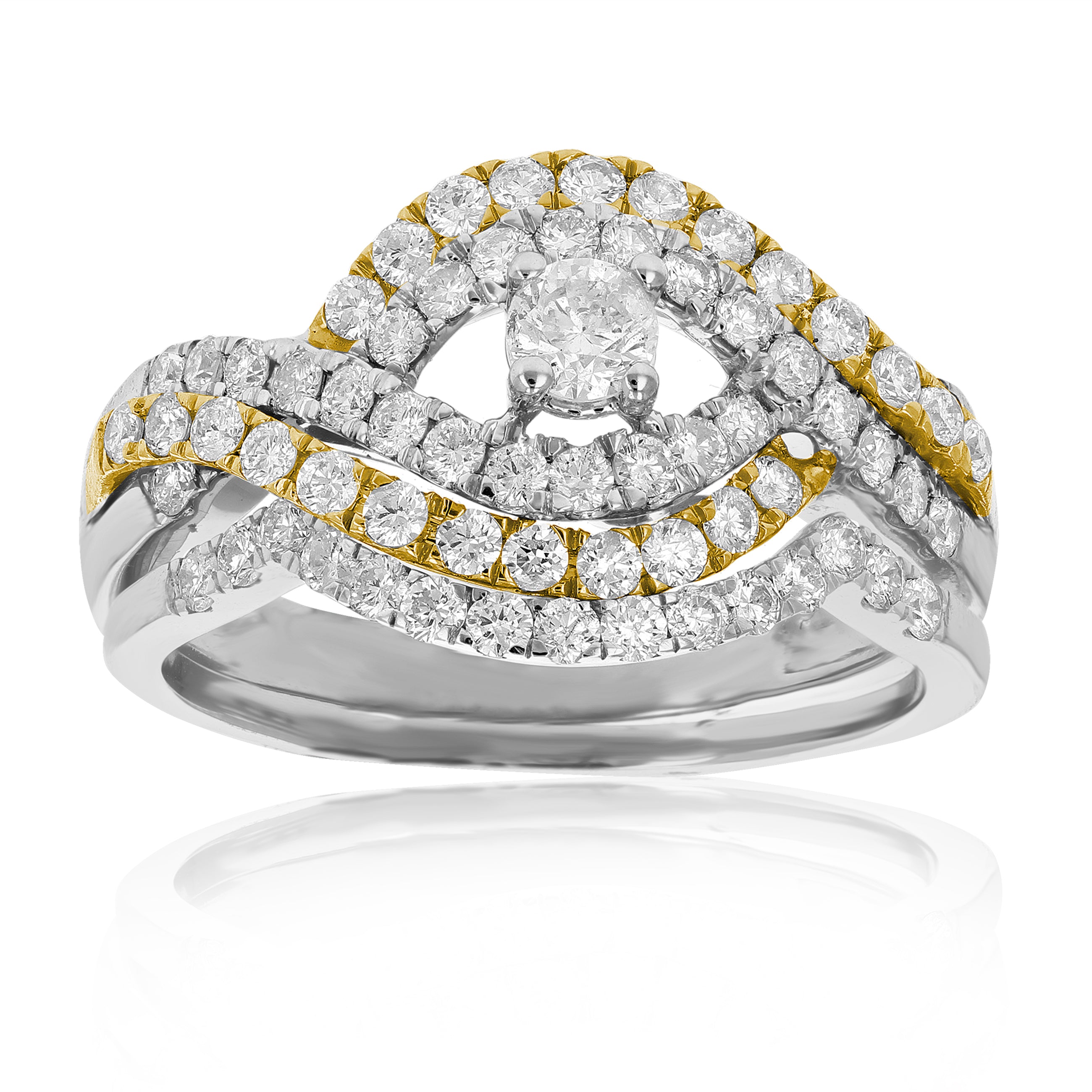 Solitaire Two Tone Engagement Ring