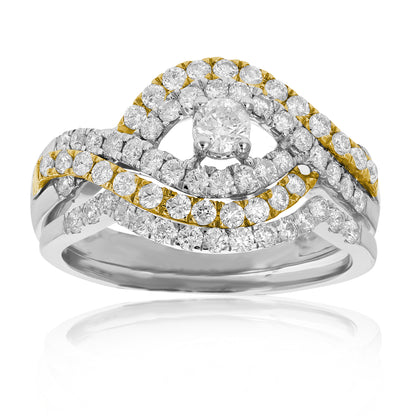 Solitaire Two Tone Engagement Ring