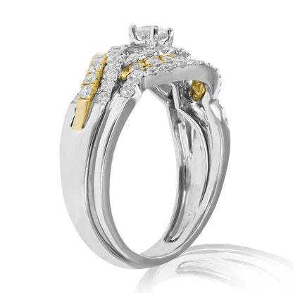 Solitaire Two Tone Engagement Ring