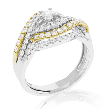 Solitaire Two Tone Engagement Ring