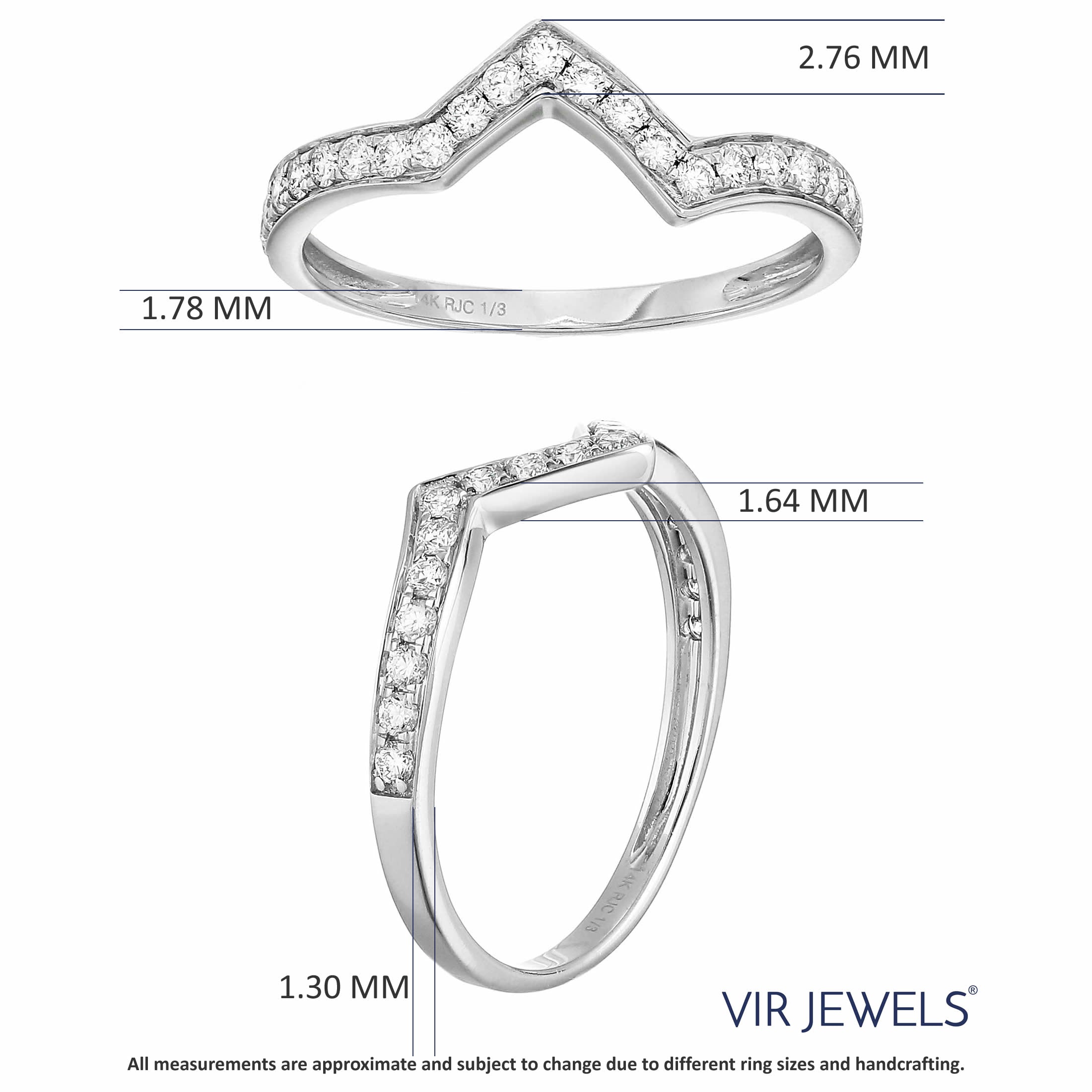 Inverted V Diamond Wedding Band