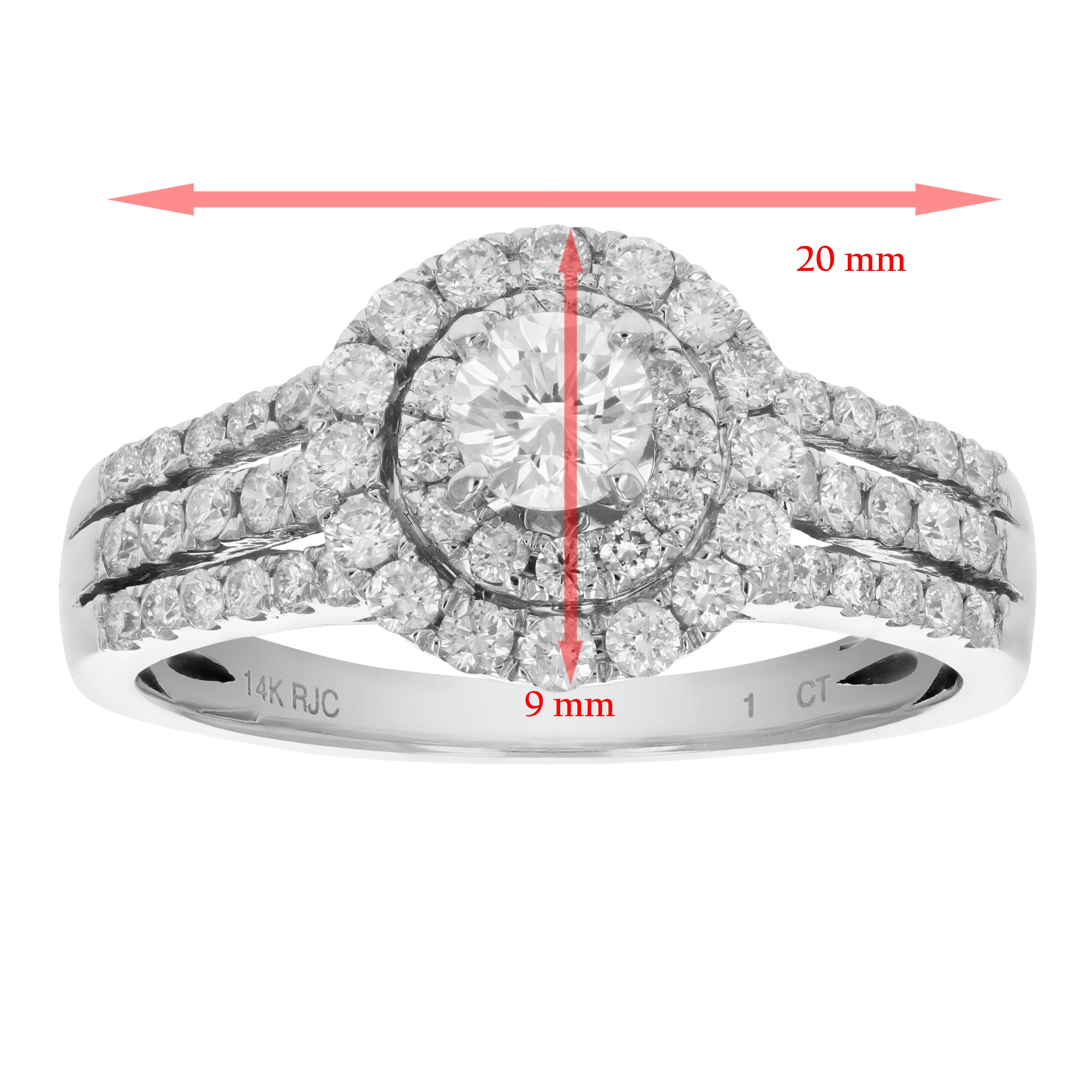 Halo Composite Diamond Bridal Ring